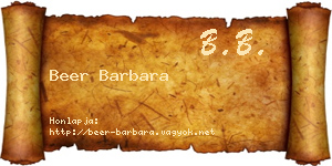 Beer Barbara névjegykártya